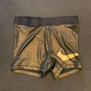 Gold Sparkle Spandex Shorts